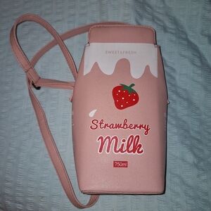 Strawberry Milk Carton Bag Pink